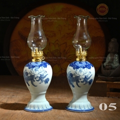 Đèn thờ Gốm sứ Bát Tràng - họa tiết hoa sen MS05