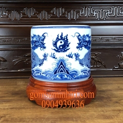 Bát Hương men Lam cao cấp - Gốm sứ Bát Tràng