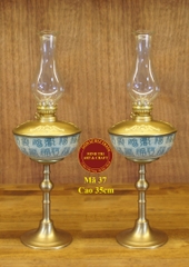 Đèn thờ Gốm sứ Bát Tràng - họa tiết chữ Thọ Men rạn cổ