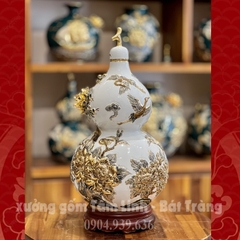 Hồ lô H45cm Mã đáo thành công đắp nổi vẽ vàng 24K