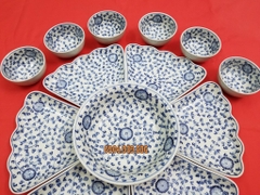 Bộ đồ ăn hoa mặt trời - vẽ Hoa Đồng Tiền - Gốm sứ Bát Tràng cao cấp