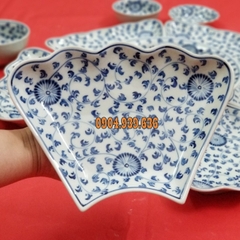 Bộ đồ ăn hoa mặt trời - vẽ Hoa Đồng Tiền - Gốm sứ Bát Tràng cao cấp