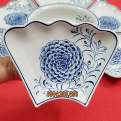 Bộ đồ ăn hoa mặt trời - vẽ tay hoa phù dung - Gốm sứ Bát Tràng cao cấp