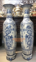 Lộc bình vẽ Tứ cảnh men rạn 1.55cm Gốm sứ Bát Tràng cao cấp