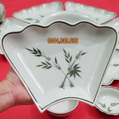 Bộ đồ ăn hoa mặt trời - vẽ tay trúc - Gốm sứ Bát Tràng cao cấp
