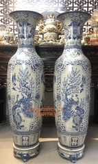 Lộc bình vẽ Tứ cảnh men rạn 1.55cm Gốm sứ Bát Tràng cao cấp