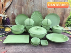 Bộ đồ ăn men Ngọc SET 5 - gốm sứ Bát Tràng cao cấp