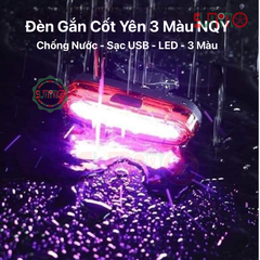 Đèn hậu xe đap AQY-096 nháy 3 màu chống nước chính hãng
