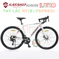 Xe đạp đua nhôm SATAKO Avakan tay lắc R7(2x7speed) 2024