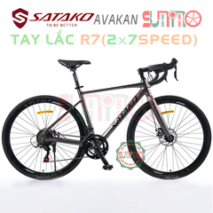 Xe đạp đua nhôm SATAKO Avakan tay lắc R7(2x7speed) 2024