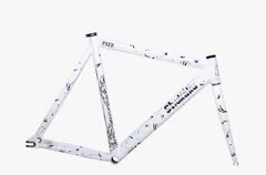 Khung xe đạp fixed gear SHUKAKU 2024 trắng chữ đen chính hãng