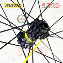 Vành bộ nhôm 4cm xe đạp road MAVIC Cosmic Elite hub THRU áo carbon cối thả HG thắng dĩa 6 ốc