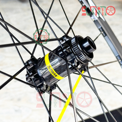 Vành bộ nhôm 4cm xe đạp road MAVIC Cosmic Elite hub THRU áo carbon cối thả HG thắng dĩa center lock