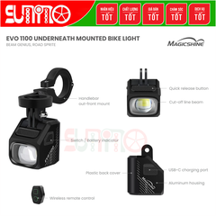 Đèn xe đap MAGICSHINE Evo 1100 kèm bát gắn fullbox chính hãng