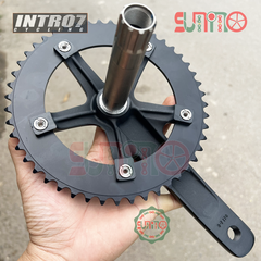 Giò dĩa cốt rỗng INTRO7 Tech 48T kèm BB73 gắn xe đạp fixed gear