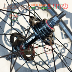 Vành bộ 6cm xe fixed gear hub LEGEND bạc đạn màu đen kèm tem vành