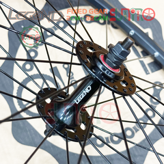 Vành bộ 6cm xe fixed gear hub LEGEND bạc đạn màu đen kèm tem vành