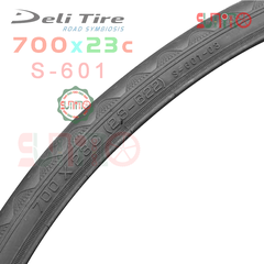 Vỏ tanh thép DELI S-601 đen gai sóng gắn xe đạp đua