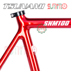 Sườn xe đạp fixed gear TSUNAMI SNM100 màu đỏ chính hãng