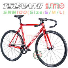 Sườn xe đạp fixed gear TSUNAMI SNM100 màu đỏ chính hãng