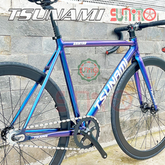 Sườn xe đạp fixed gear TSUNAMI SNM100 xanh đổi màu chính hãng