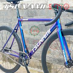 Sườn xe đạp fixed gear TSUNAMI SNM100 xanh đổi màu chính hãng