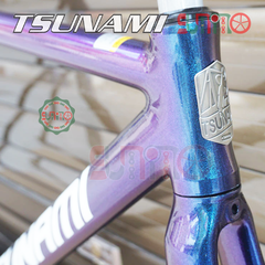 Sườn xe đạp fixed gear TSUNAMI SNM100 xanh đổi màu chính hãng