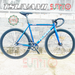 Sườn xe đạp fixed gear TSUNAMI SNM100 xanh đổi màu chính hãng