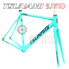 Sườn xe đạp fixed gear TSUNAMI SNM100 xanh ngọc chính hãng