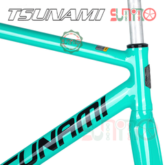 Sườn xe đạp fixed gear TSUNAMI SNM100 xanh ngọc chính hãng