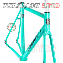 Sườn xe đạp fixed gear TSUNAMI SNM100 xanh ngọc chính hãng