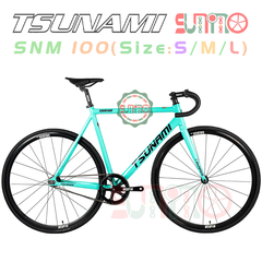 Sườn xe đạp fixed gear TSUNAMI SNM100 xanh ngọc chính hãng