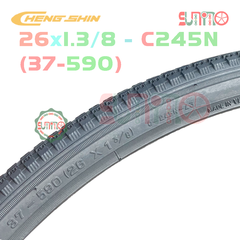 Vỏ xe đạp tanh thép CHENGSHIN 26x1.3/8(37-590) C245N gắn xe đạp phổ thông