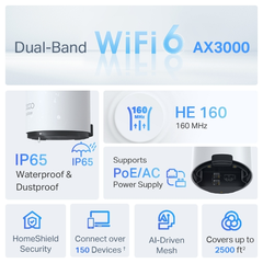 Bộ Phát Wi-Fi Mesh Ngoài Trời TP-Link Deco X50-Outdoor (Wi-Fi 6, AX3000, băng tần kép, PoE/AC, 2 cổng Gigabit)