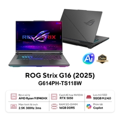 Laptop Gaming ASUS ROG Strix G16 G614PH-TS118W (Ryzen 9 8940HX, 16GB, 512GB, RTX 5050 8GB, 16