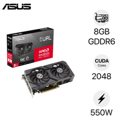 VGA Asus Dual RX 7600 8GB EVO OC (DUAL-RX7600-O8G-EVO)