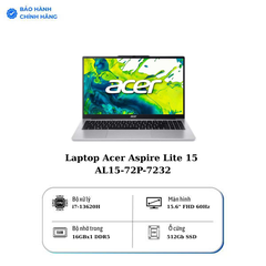 Laptop Acer Aspire Lite 15 AL15-72P-7232 (NX.D4CSV.002) (i7-13620H/1*16GB RAM/512GB SSD/15.6 inch FHD/Win11/Bạc)