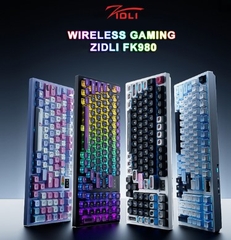 Bàn phím cơ không dây Wireless Gaming Zidli FK980