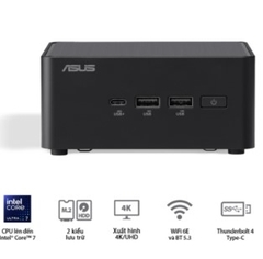 Bộ Mini PC Asus NUC 14 PRO Tall RNUC14RVHI3 (i3- 100U/ 2xNVMe, SATA/ 2x HDMI 2.1/2x DP 1.4a/ VESA MOUNT)