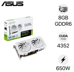 VGA ASUS Dual RTX 4060 Ti OC 8GB DUAL-RTX4060TI-O8G-EVO-WHITE