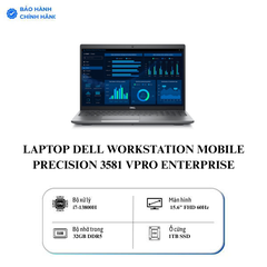 LAPTOP DELL WORKSTATION MOBILE PRECISION 3581 VPRO ENTERPRISE (71024679) (I7-13800H/ 32GB RAM/1TB SSD/A1000 6GB/15.6 INCH FHD/WIN 11 PRO/XÁM)
