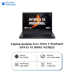 Laptop gaming Acer Nitro V ProPanel ANV15 41 R9M1 N23Q22 (R5-7535HS; 16GB; 512GB SSD; RTX3050/6GB; 15.6