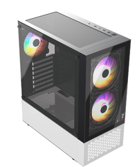 Thùng máy Magic GM-04 Black White Air sẵn 3 Fan