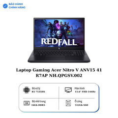Laptop Gaming Acer Nitro V ANV15 41 R7AP NH.QPGSV.002 (R5 7535HS/16GB/512GB/15.6F 144Hz/RTX 2050 4GB/Win11)
