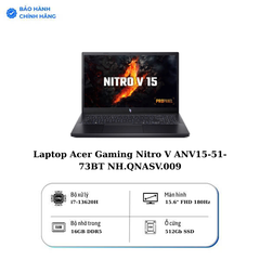 Laptop Acer Gaming Nitro V ANV15-51-73BT NH.QNASV.009 (Intel Core i7-13620H | RTX 2050 4GB | 15.6 inch FHD 180Hz | 16 GB | 512GB | Win 11 | Đen)