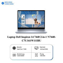Laptop Dell Inspiron 14 7440 2-in-1 N7440-C7U161W11IBU (Intel Core 7 150U | 16GB | 1TB | 14 inch FHD+ | WIn 11 | Office | Xanh)