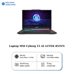 Laptop MSI Cyborg 15 AI A1VEK 053VN (Intel Core Ultra 7 155H | 16GB | 512GB | RTX 4050 GDDR6 | 15.6 inch FHD | Windows 11 Home | Black)