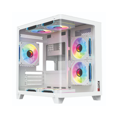 Vỏ Case Magic GM-02 Curved M-ATX White sẵn 3 Fan