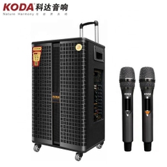 Loa kéo di động Koda KD-1009 400W Vỏ gỗ (Kèm 2 MIC không dây)