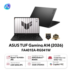 Laptop Gaming ASUS TUF Gaming A14 FA401EA-RG041W (Ryzen AI Max+ 392, 32GB, 512GB, Radeon 8060S, 14